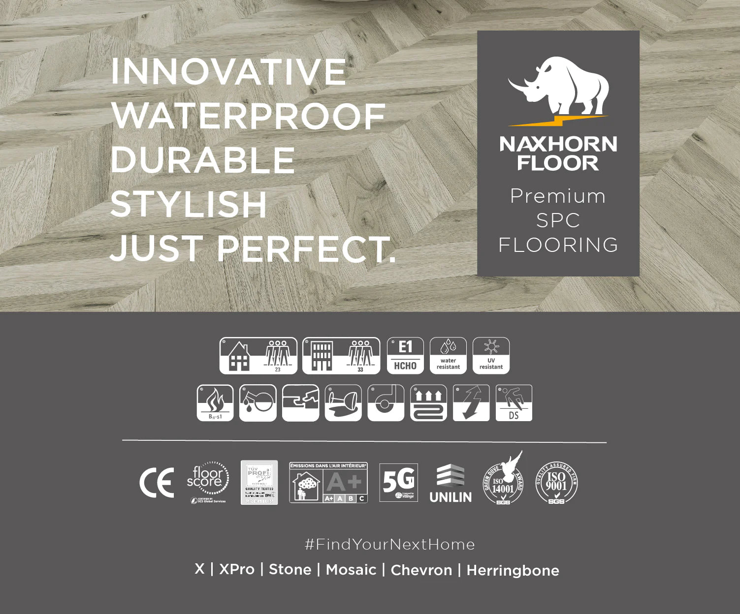 NAXHORN SPC waterproof durable flooring